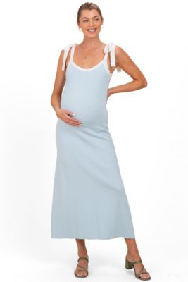 Женское трикотажное платье Pinkblush Light Blue с завязками на плечах