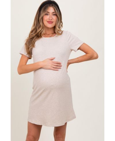 Платье-футболка Pinkblush Women's Beige Ribbed Knit