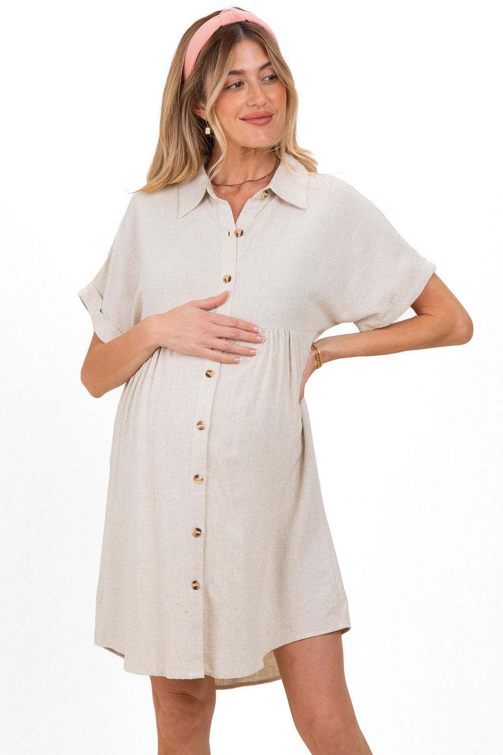 Женское льняное платье Pinkblush Sage Dolman Sleeve Shirt Dress