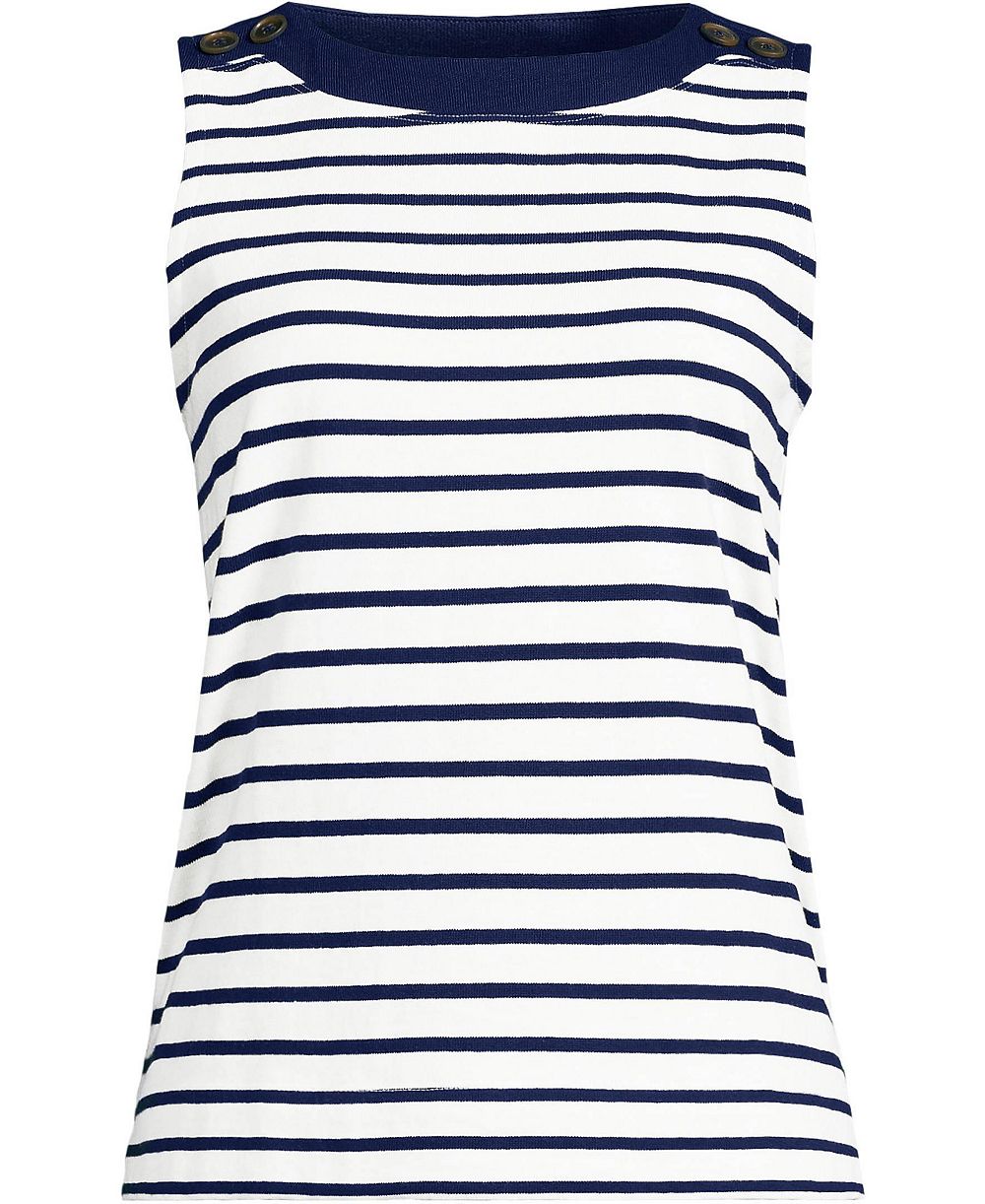 Женский топ Lands' End Plus Size Mariner Button Shoulder Tank