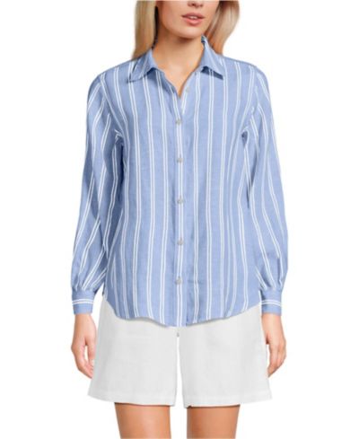 Женская рубашка Lands' End Tall Linen Long Sleeve