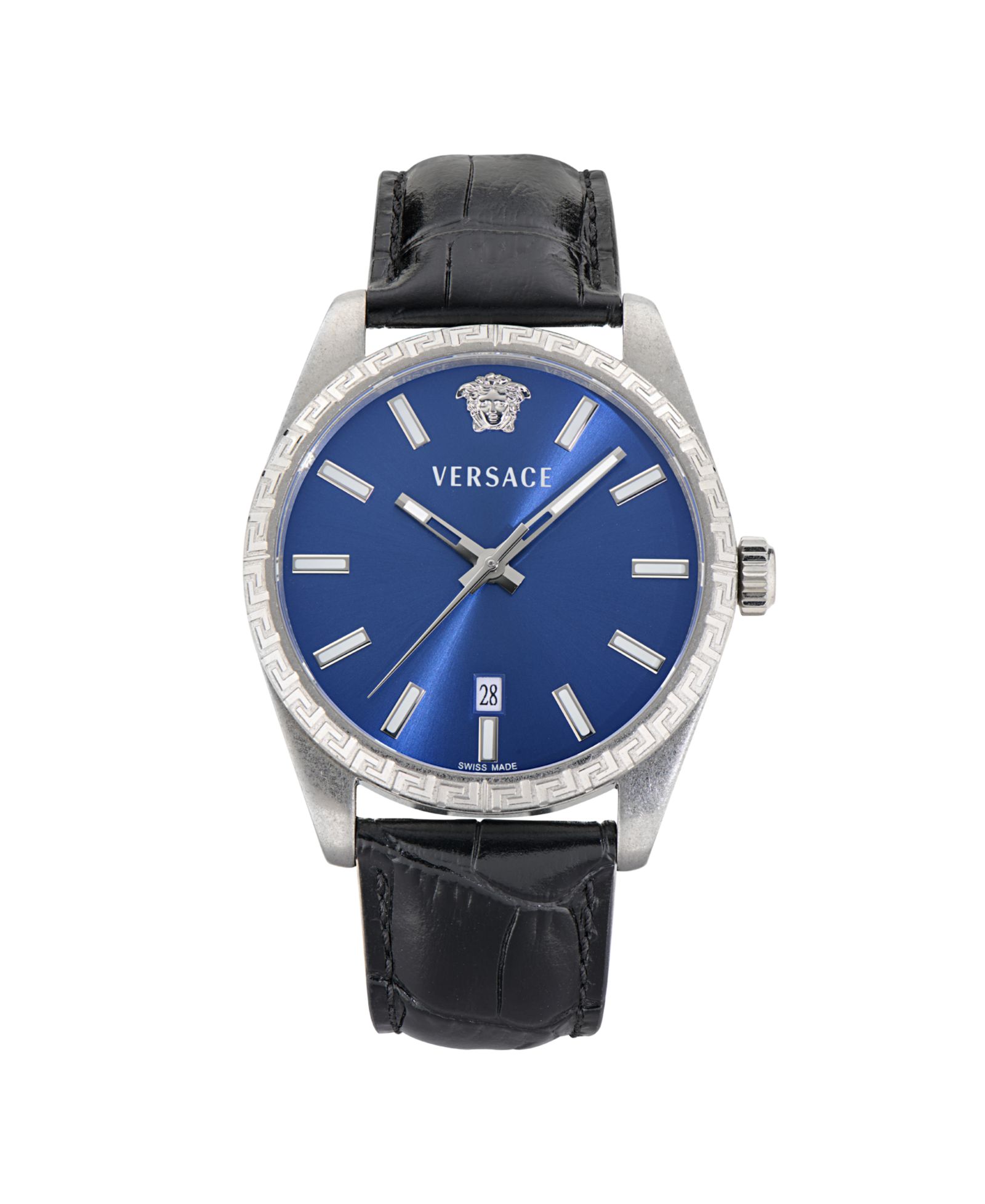 Versace Мужские часы Millenyium Black Calf Leather Strap 40mm