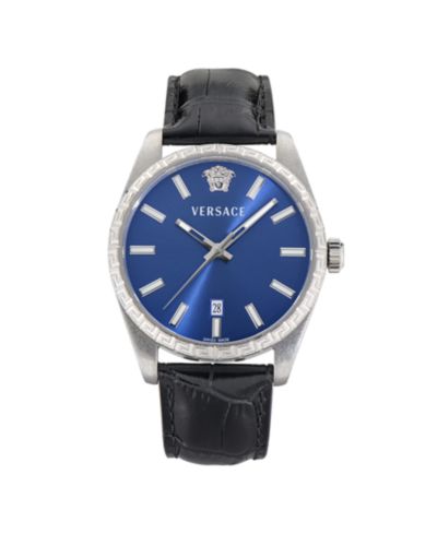 Versace Мужские часы Millenyium Black Calf Leather Strap 40mm