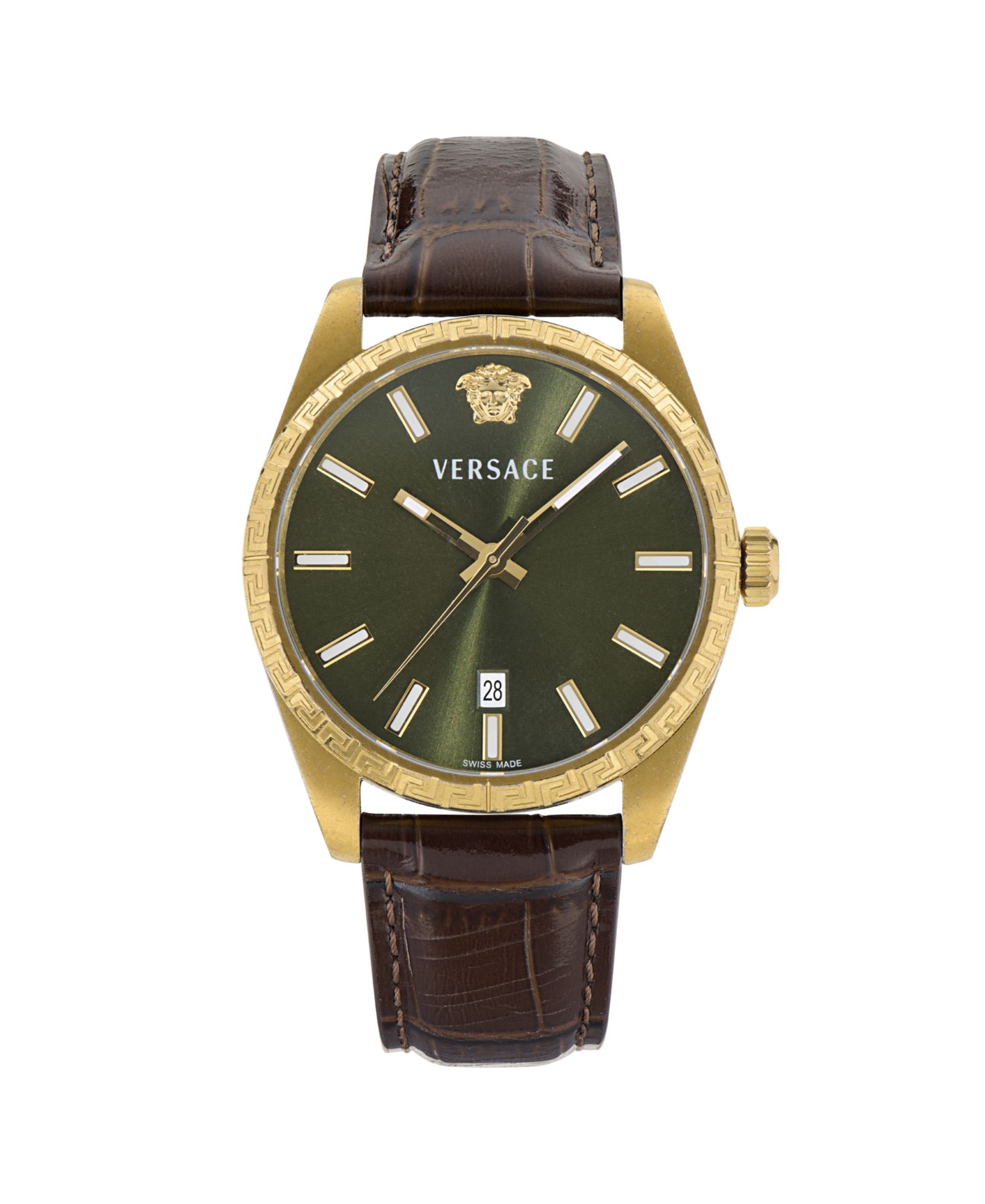 Versace Men's Millenyium Brown Calf Leather Strap Watch 40mm