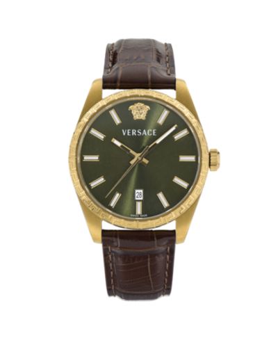 Versace Men's Millenyium Brown Calf Leather Strap Watch 40mm