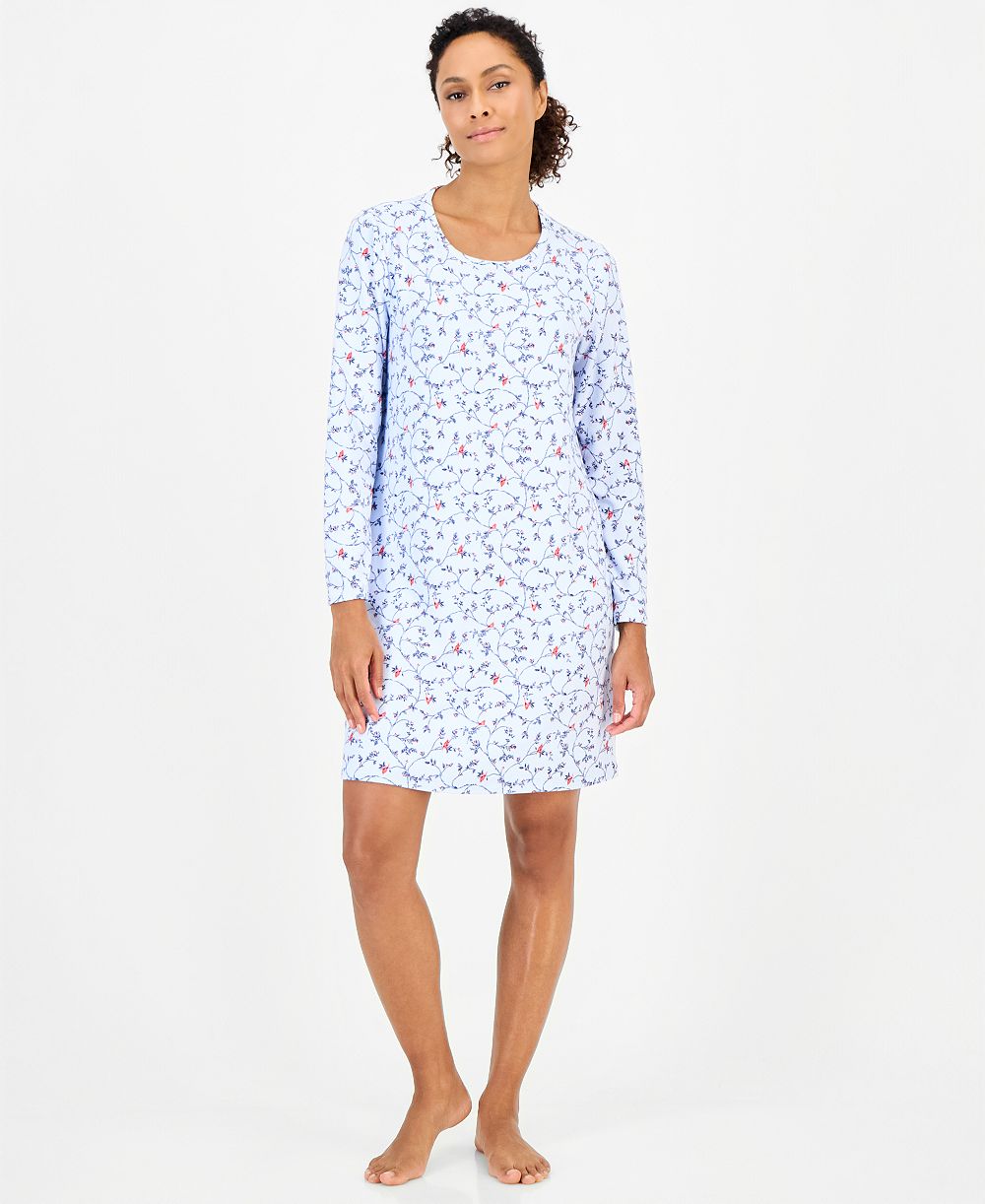 Charter Club Women's Long Sleeve Soft Knit Sleepshirt, Macy's Exclusive