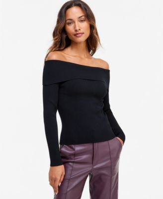 I.N.C. International Concepts Women's Off-the-Shoulder Ribbed Sweater, Macy's Exclusive