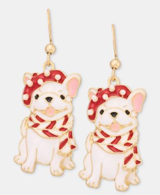 Серьги Holiday Lane French Bulldog Holiday Drop