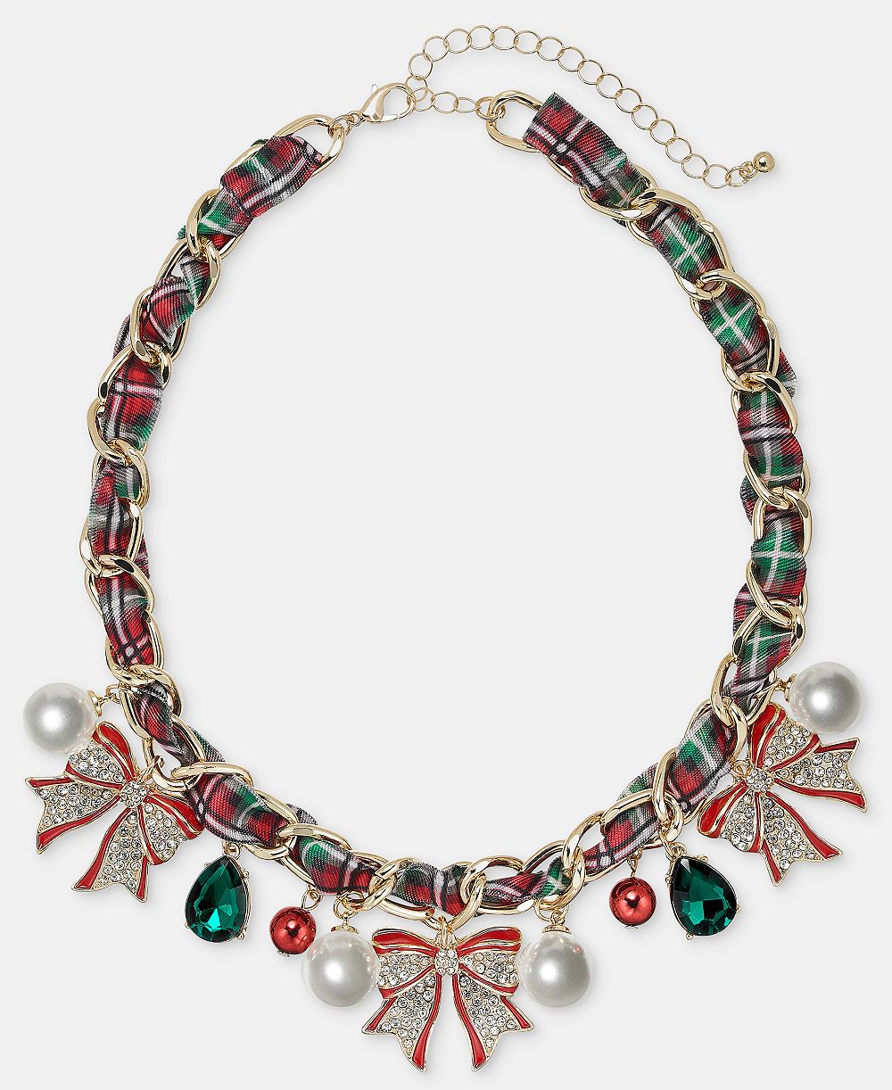 Holiday Lane ожерелье Holiday Lane Woven Ribbon Statement Charm