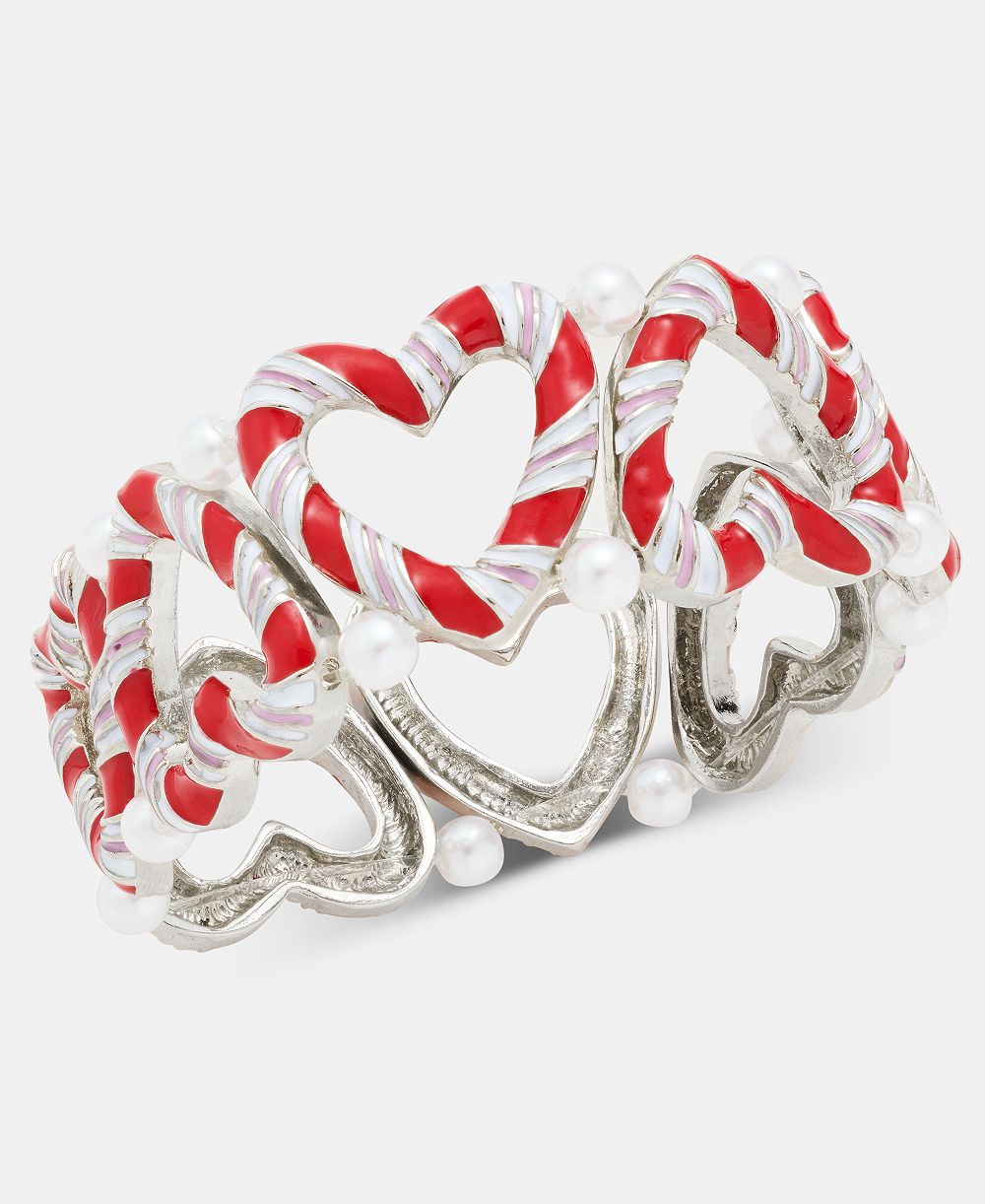 Браслет Holiday Lane Candy Cane Heart Stretch Bangle