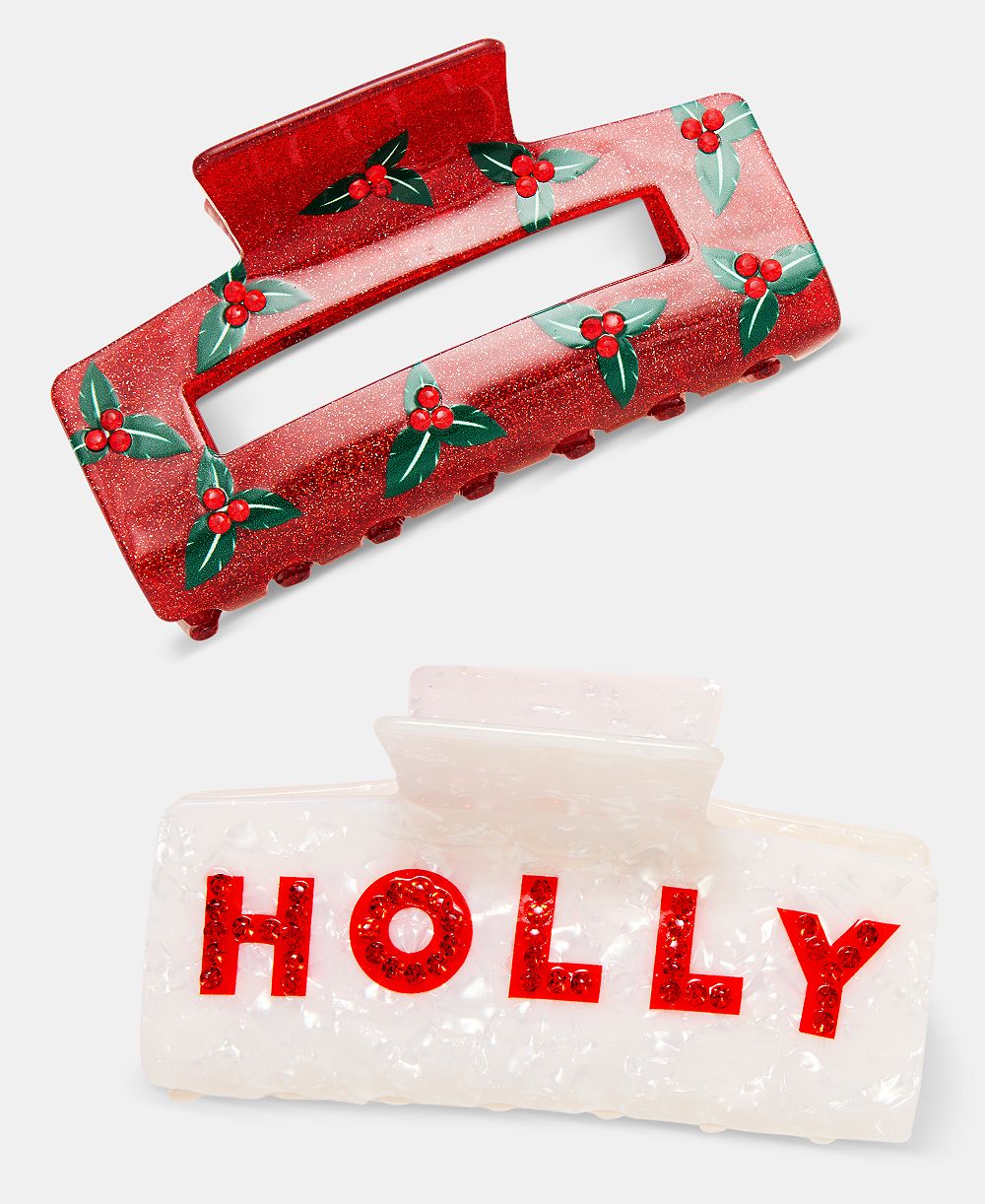 Заколки для волос Holiday Lane Holly Claw, набор из двух штук
