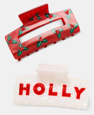 Заколки для волос Holiday Lane Holly Claw, набор из двух штук