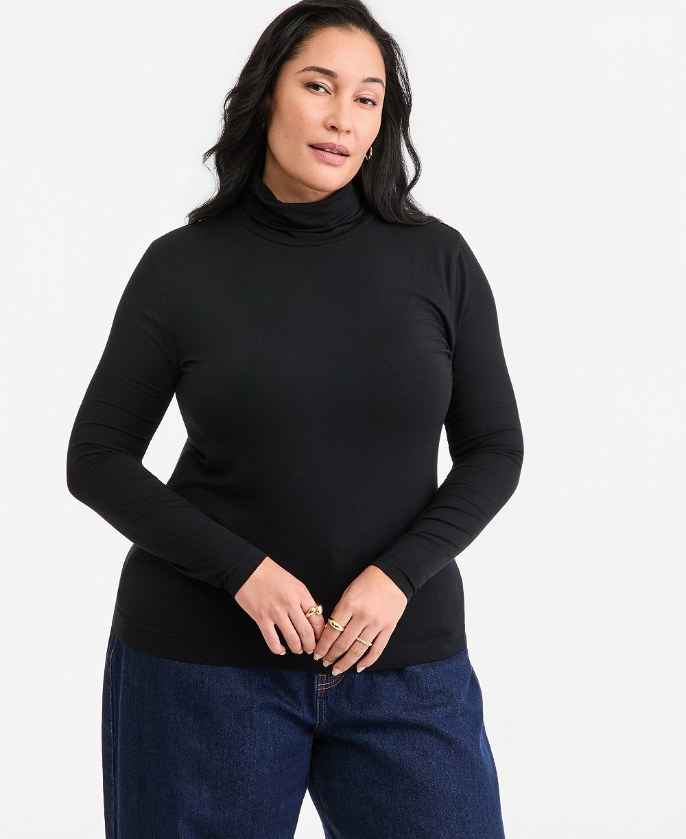 On 34th plus size топ с длинным рукавом и воротником-стойкой из модала