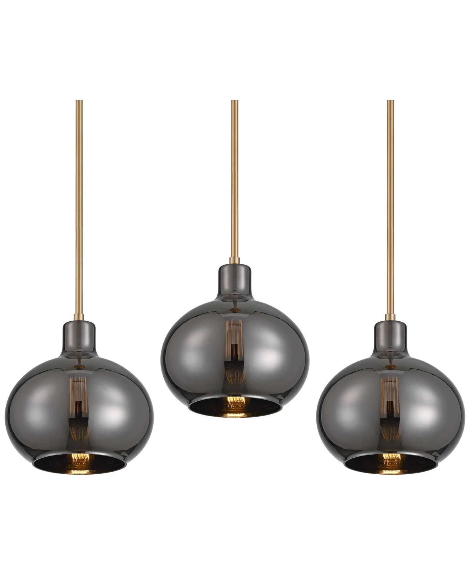 360 Lighting Partridge 9  WideChrome Glass Mini Pendant Set of 3