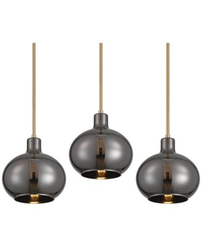 360 Lighting Partridge 9  WideChrome Glass Mini Pendant Set of 3