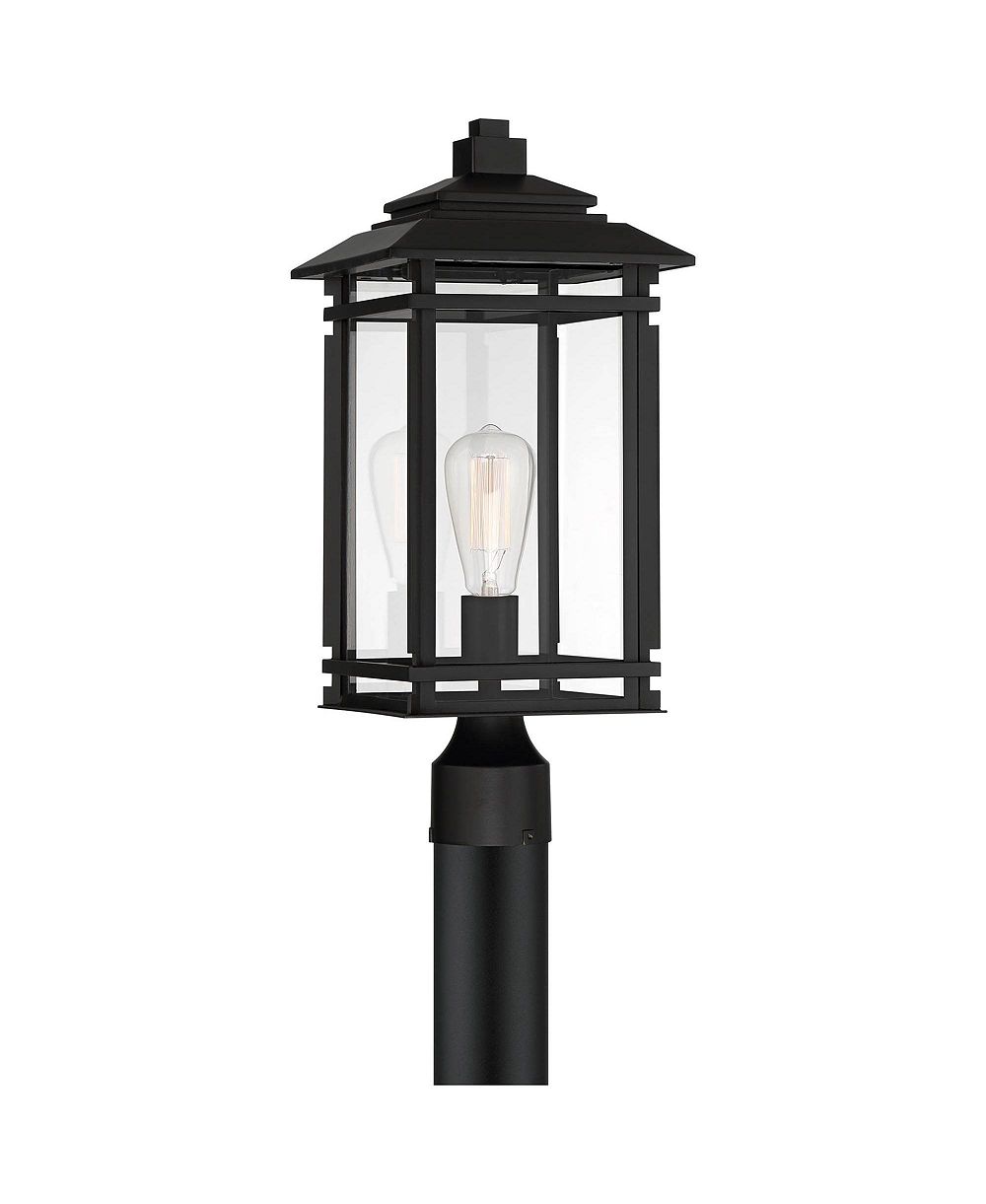 John Timberland Mission Outdoor Post Light Fixture Metal 19.5 inch Clear Glass for Exterior House Porch Patio Deck Home