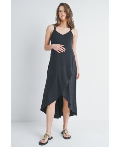 Hello Miz Women's Sleeveless High-Low Midi Dress with Crisscross Back