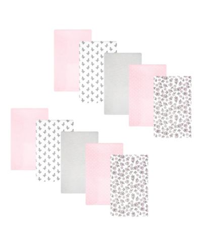 Пеленки для срыгивания Hudson Baby из хлопка и полиэстера, 10 шт, Pink Primrose, One Size
