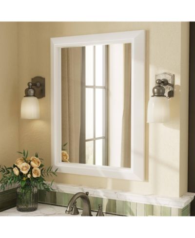 Apmir 24" x 32" Inch Thick Metal Framed Wall Mirrors for Bedroom, Rectangle Wall-Mounted Mirrors