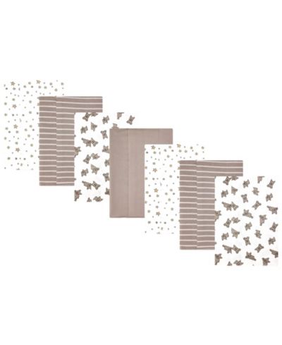 Детские пеленки-салфетки Hudson Baby Cotton Poly Flannel 7-Pack French Bulldog Stars One Size