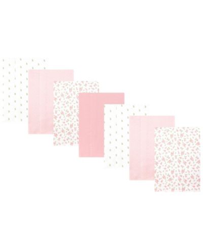 Hudson Baby Детские фланелевые салфетки для срыгивания, 7 шт., Tiny Rose, One Size