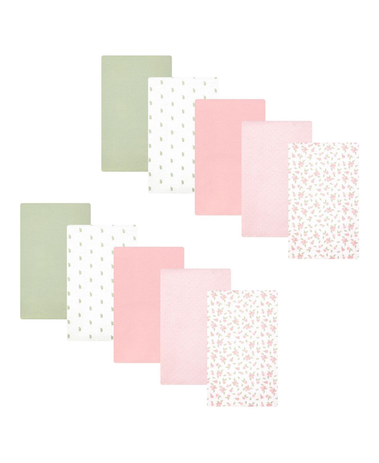Пеленки Hudson Baby Girl Cotton Poly Flannel, 10-Pack, Tiny Rose, One Size