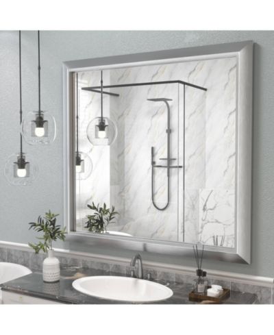 Apmir 38" x 40" Inch Thick Metal Framed Wall Mirrors for Bedroom, Rectangle Wall-Mounted Mirrors