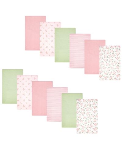 Hudson Baby Детские пеленки-салфетки из хлопка и полиэстера, набор 12 шт, Sweet Little Floral, One Size