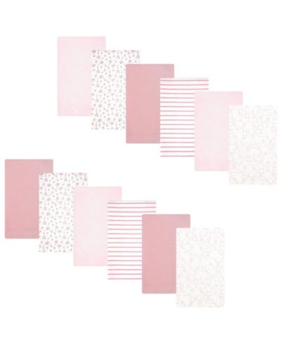 Набор пеленок Hudson Baby Girl Cotton Poly Flannel, 12-Pack, Wispy Wild Flower Bunny
