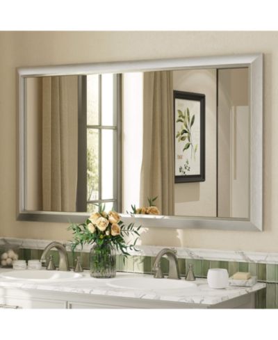 Apmir 55" x 32" Inch Thick Metal Framed Wall Mirrors for Bedroom, Rectangle Wall-Mounted Mirrors