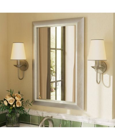 Apmir 16" x 24" Inch Thick Metal Framed Wall Mirrors for Bedroom, Rectangle Wall-Mounted Mirror