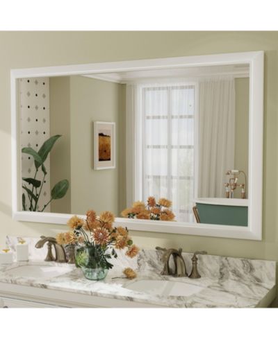 Apmir 60" x 36" Inch Thick Metal Framed Wall Mirrors for Bedroom, Rectangle Wall-Mounted Mirrors
