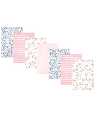 Салфетки для срыгивания Hudson Baby Girl Cotton Poly Flannel 7-Pack
