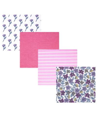 Детское одеяло Hudson Baby Girl Cotton Poly Flannel Receiving, Begonia Pink Floral, One Size