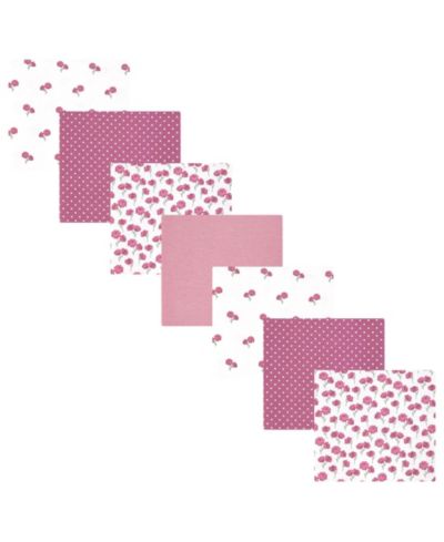 Hudson Baby Girl Cotton Poly Flannel Receiving Blankets Bundle 7-Pack, Wild Rose Floral, One Size