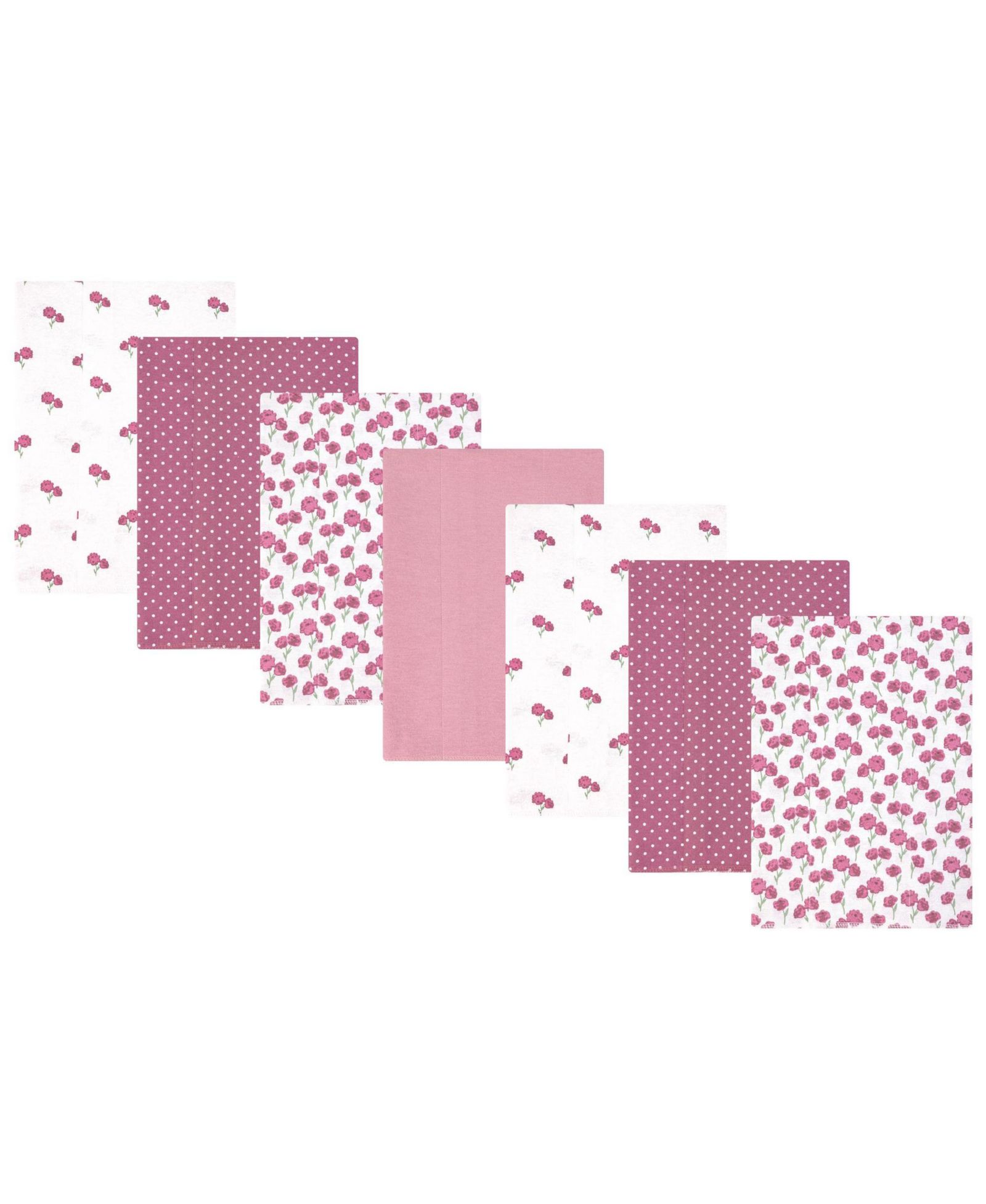 Слюнярики Hudson Baby Girl Cotton Poly Flannel Burp Cloths 7-Pack, Wild Rose Floral, One Size