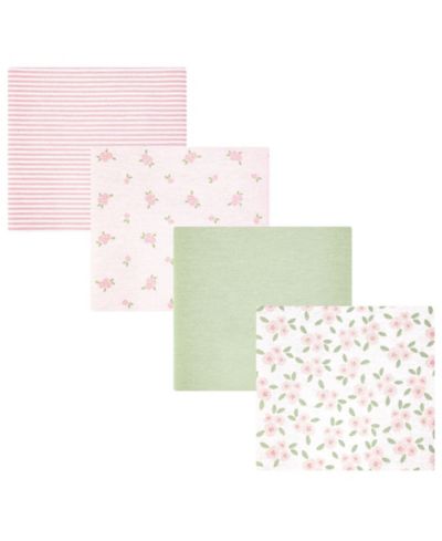 Hudson Baby комплект хлопковых фланелевых одеял для новорожденных 4 шт., Sweet Little Floral, One Size