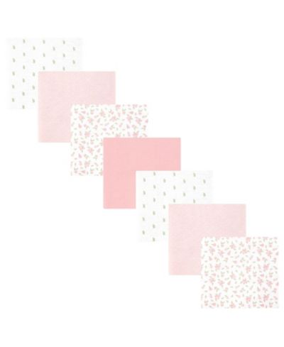 Набор из 7 фланелевых одеял Hudson Baby Girl Cotton Poly Flannel, Tiny Rose, One Size