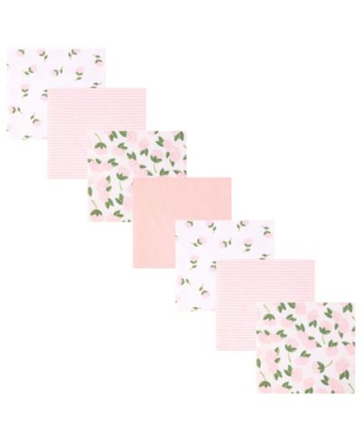 Набор пеленок Hudson Baby Girl Cotton Poly Flannel, Pink Peony, One Size