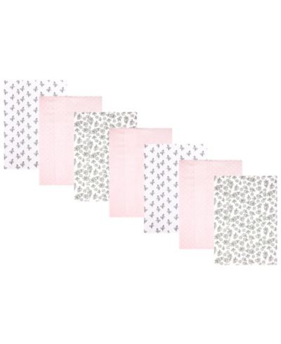 Hudson Baby детская хлопковая фланелевая пеленка, Pink Primrose, One Size