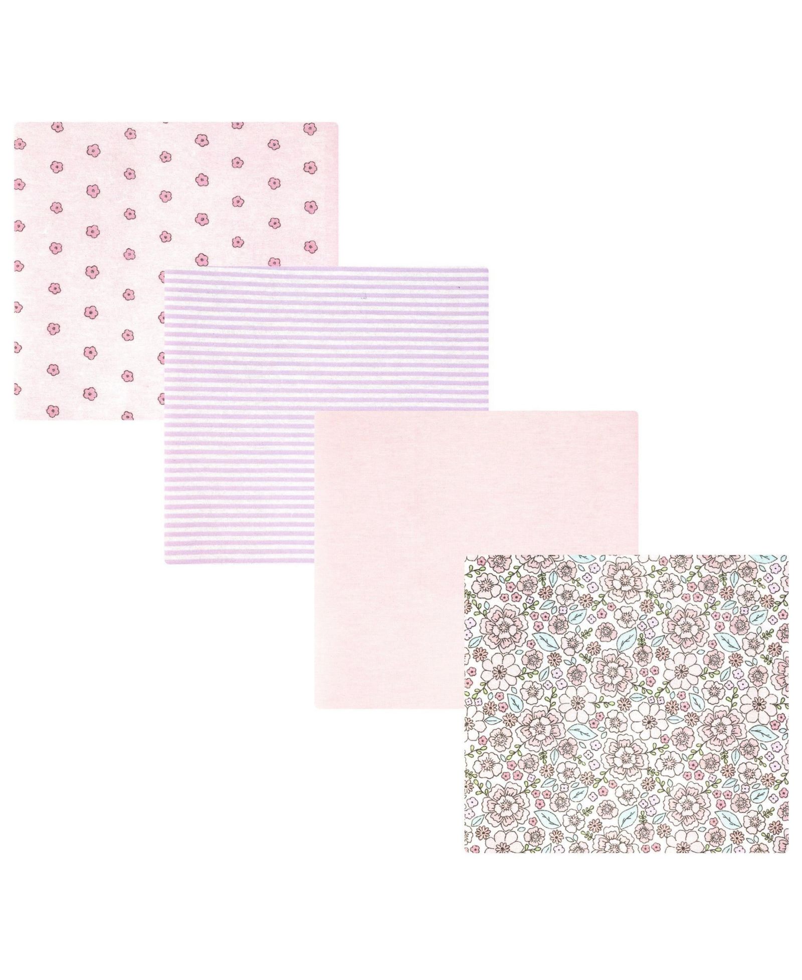 Детское фланелевое одеяло Hudson Baby Girl Cotton Poly, нежно-розовое с цветочным принтом, One Size