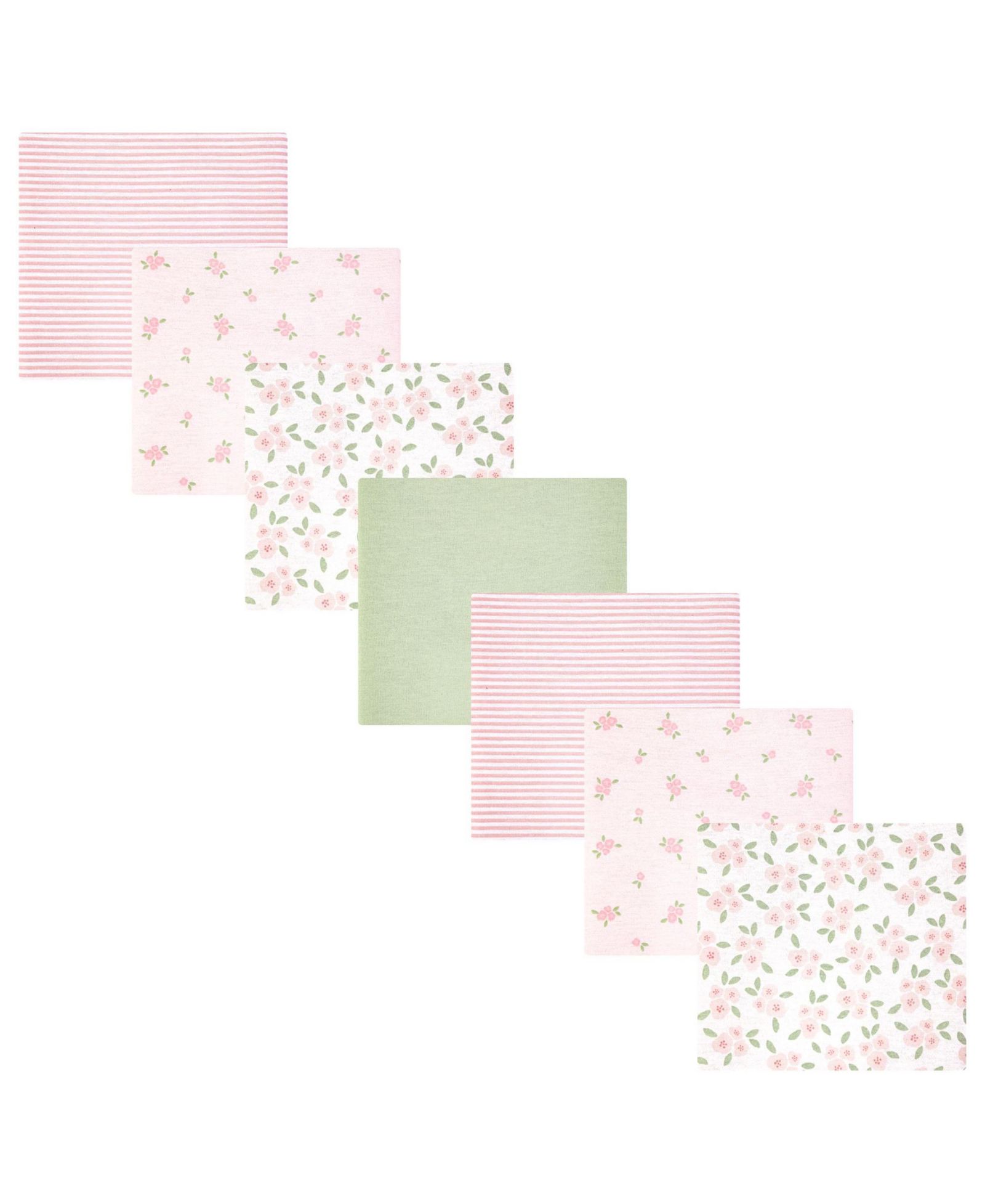 Hudson Baby Girl Cotton Poly Flannel Receiving Blankets Bundle 7-Pack, Sweet Little Floral, One Size