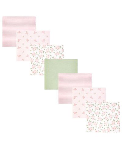 Hudson Baby Girl Cotton Poly Flannel Receiving Blankets Bundle 7-Pack, Sweet Little Floral, One Size