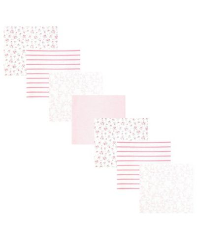 Набор из 7 штук Hudson Baby Girl Cotton Poly Flannel Receiving Blankets, Wispy Wild Flower Bunny, One Size