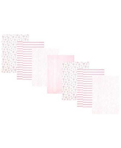 Набор пеленок Hudson Baby Girl из хлопка и полиэстера 7 шт, Wispy Wild Flower Bunny, One Size