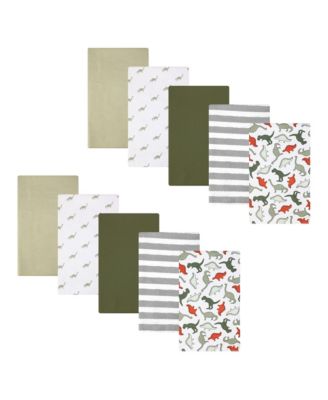 Пеленки Hudson Baby Boy Cotton Poly Flannel 10-Pack, Multi Color Dino, One Size