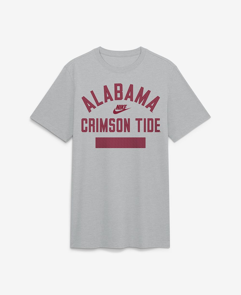 Men's Nike  Heather Gray Alabama Crimson Tide Arch Wordmark Legacy Tri-Blend T-Shirt