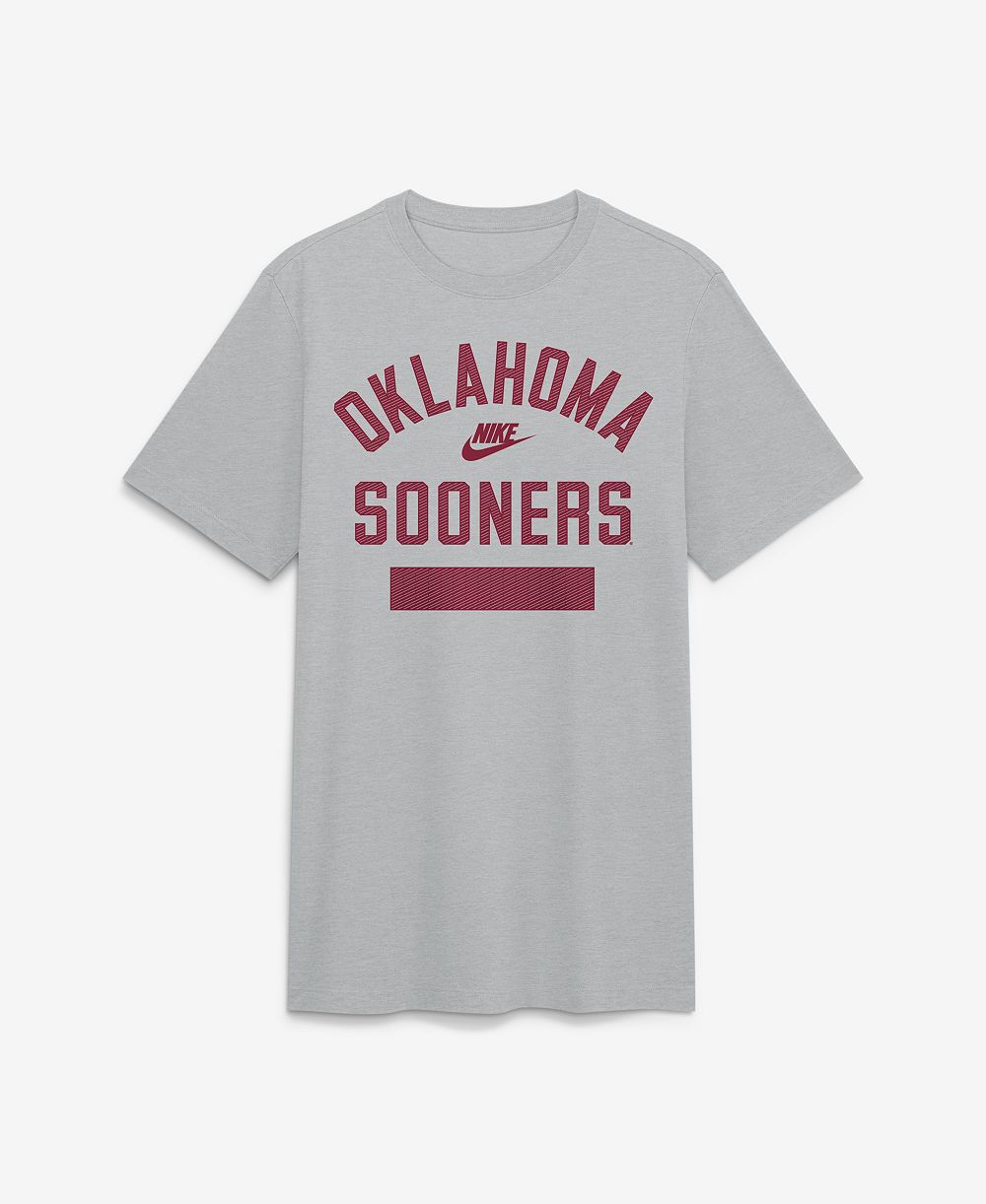 Men's Nike  Heather Gray Oklahoma Sooners Arch Wordmark Legacy Tri-Blend T-Shirt