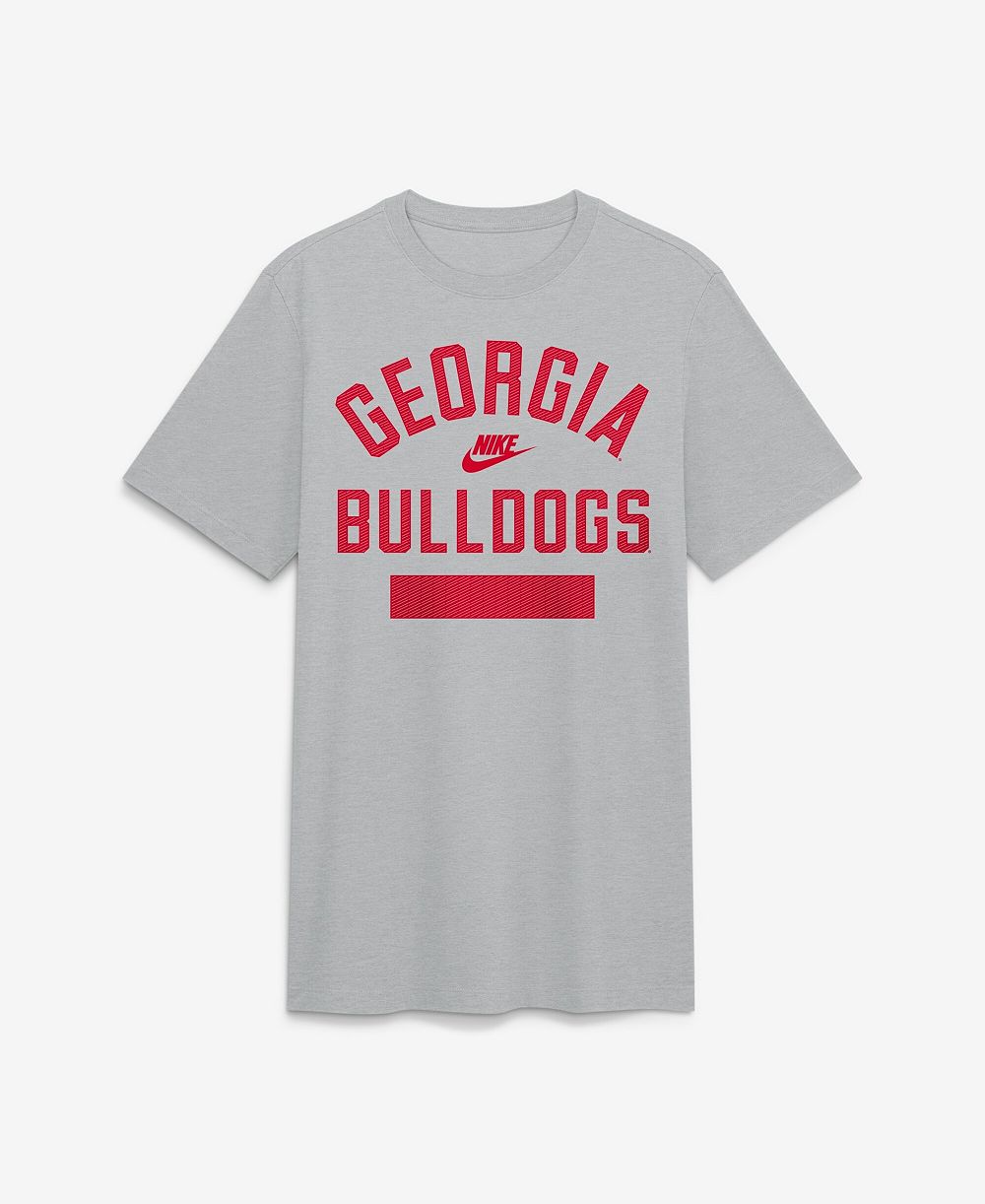 Мужская футболка Nike Heather Gray Georgia Bulldogs Arch Wordmark Legacy Tri-Blend
