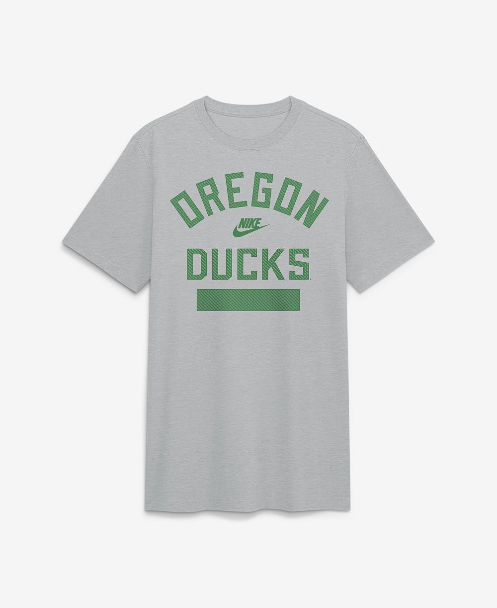 Nike Men's Heather Gray Oregon Ducks Arch Wordmark Legacy Tri-Blend T-Shirt